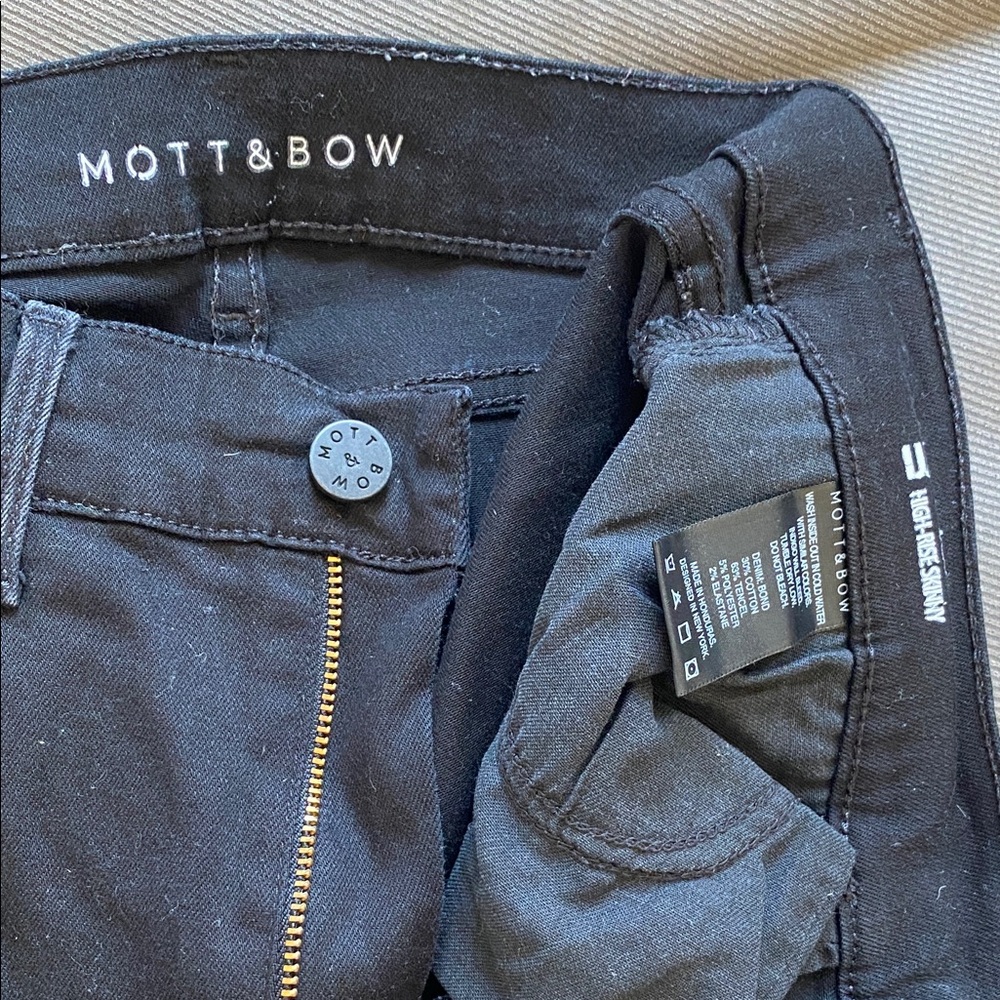 Mott & Bow Black Jeans Skinny High Rise waist 29